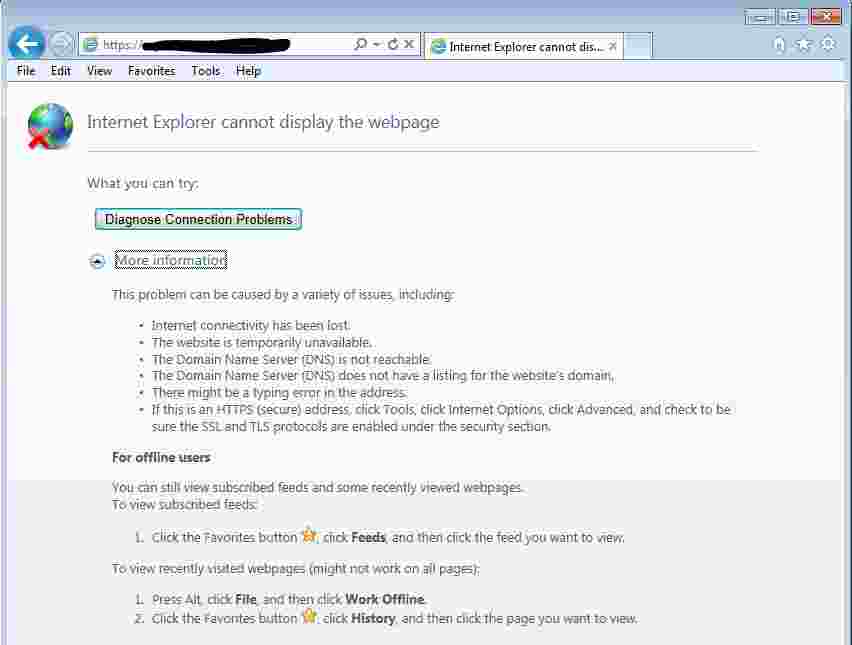 Browser Error Message - Len Academy